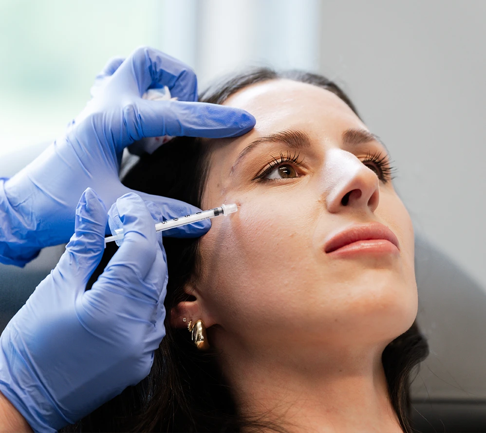 Restylane: Woman getting restylane injected at Dr. Bapna's office